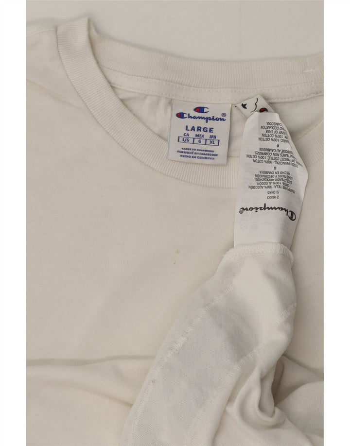 Champion Herre T-Shirt Top Stor Hvid Bomuld