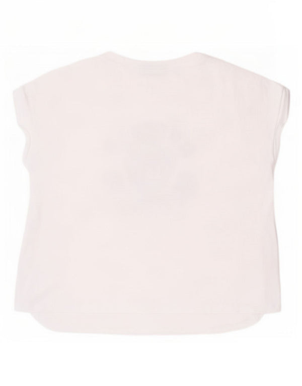 Benetton Camiseta Estampada para Niña 6-7 Años Small Blanco Algodón