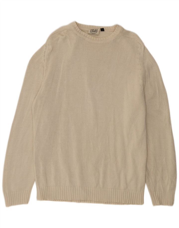 Murphy & Nye Mens Crew Neck Jumper Sweater XL Beige Cotton