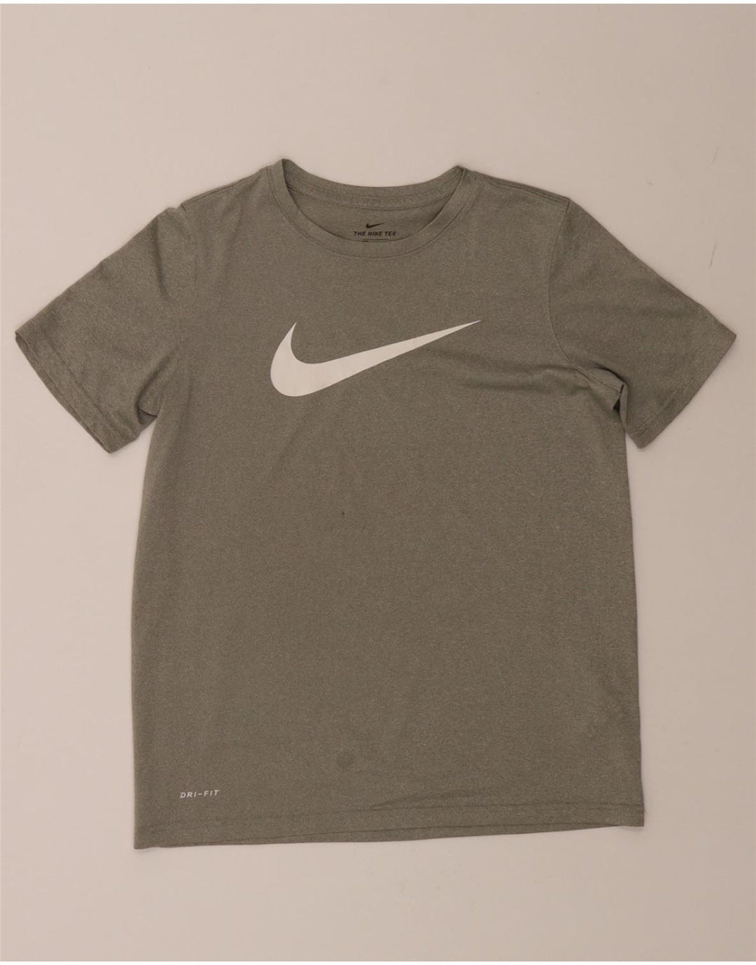 NIKE Womens Dri Fit Graphic T-Shirt Top UK 12 Large Grey Polyester Vintage Nike and Second-Hand Nike from Messina Hembry 