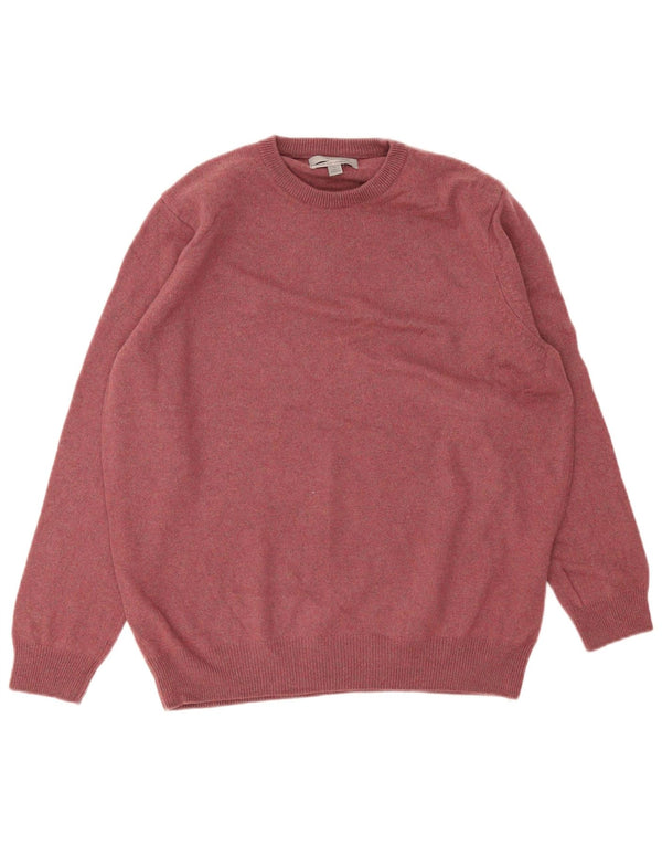 Maglione maglione girocollo da uomo Marks & Spencer XL lana d'agnello bordeaux