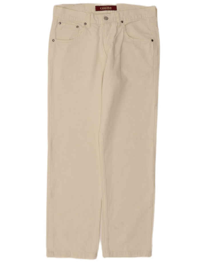 Carrera Mens Straight Jeans W34 L30 White Cotton