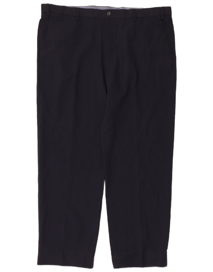 Marks & Spencer Ανδρικό κανονικό παντελόνι Chino W42 L30 Navy Blue Polyester