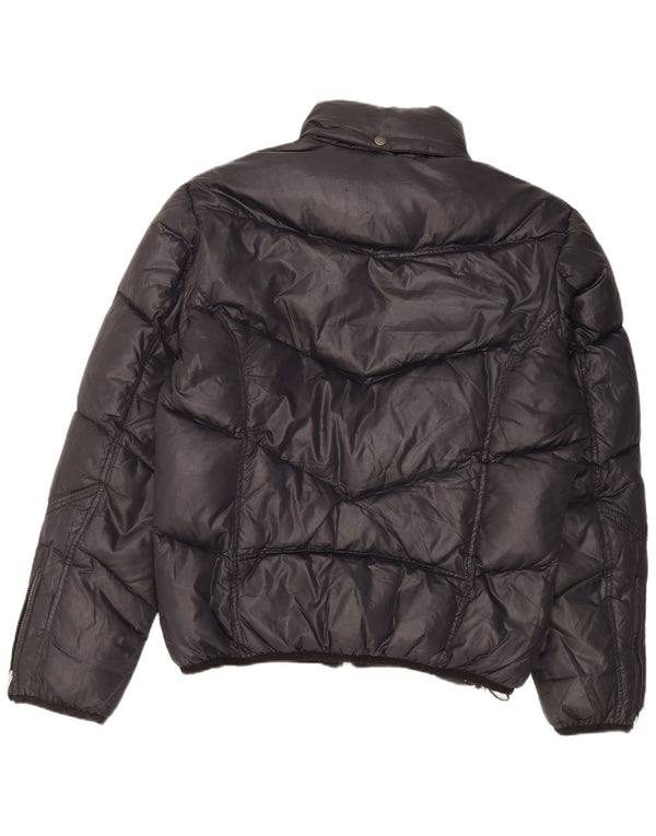 Diesel wattierte Herrenjacke mit Kapuze, UK 44 2XL, schwarzes Nylon