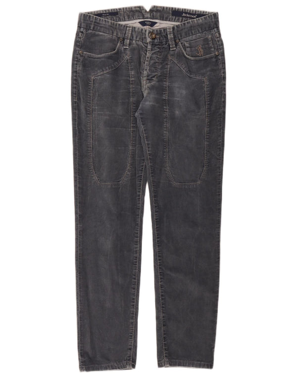 Jeckerson Pantalones de pana ajustados para hombre W29 L28 Algodón gris