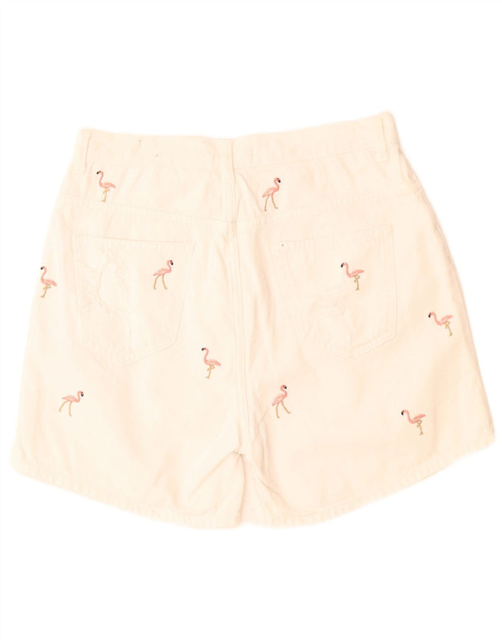 Zara denimshorts med abstrakt mønster til kvinder EU 40 Medium W28 Off White
