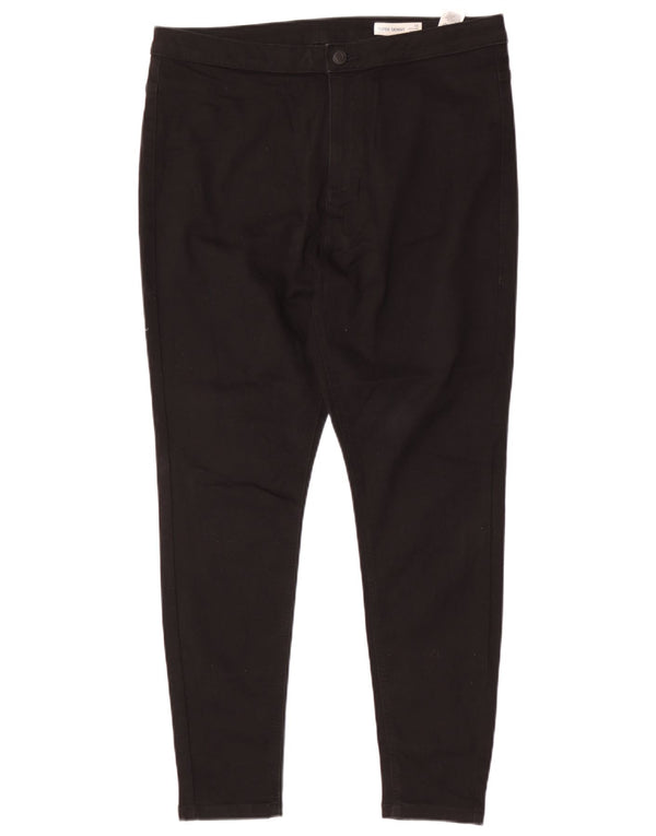 Marks & Spencer Kvinder Højtaljede Casual Bukser UK 18 XL W34 L28 Sort