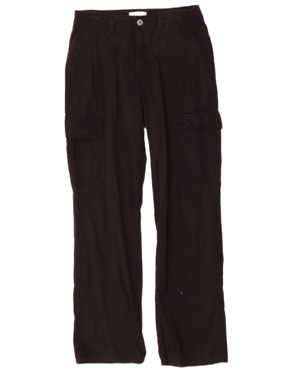 Женские прямые брюки карго Zara EU 40 Medium W30 L31, черные, хлопковые