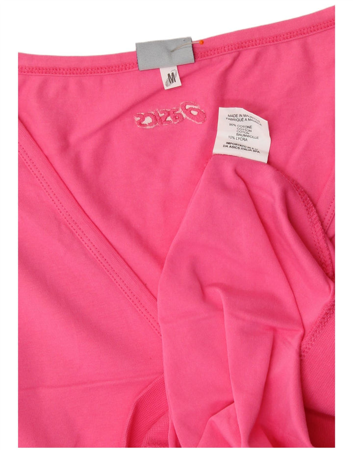ASICS Womens Graphic Vest Top UK 12 Medium Pink Cotton