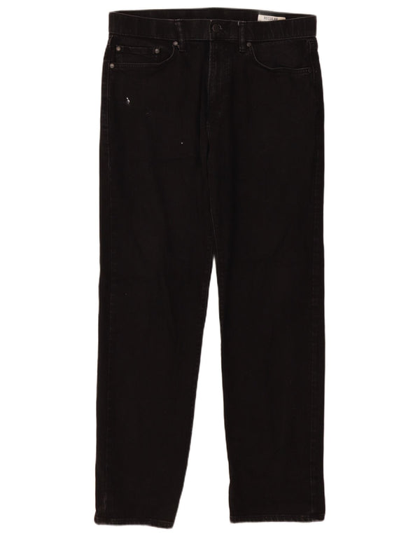 Blugi drepți obișnuiți pentru bărbați Marks & Spencer W34 L31 bumbac negru