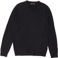 MARKS & SPENCER Mens V-Neck Jumper Sweater Medium Black Acrylic Vintage Marks & Spencer and Second-Hand Marks & Spencer from Messina Hembry 
