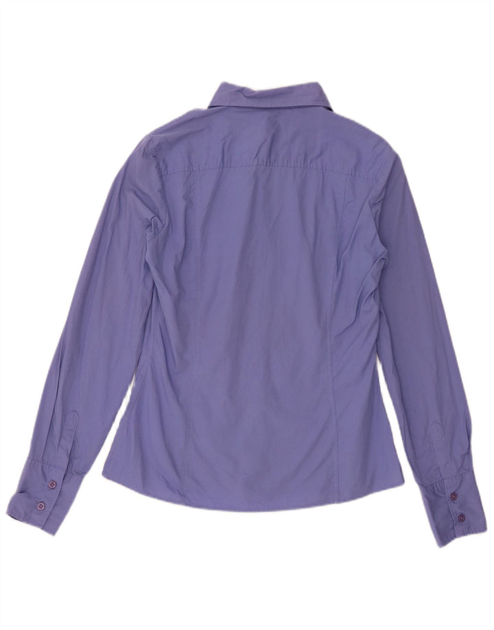 Benetton Womens Shirt UK 14 Medium Purple Cotton
