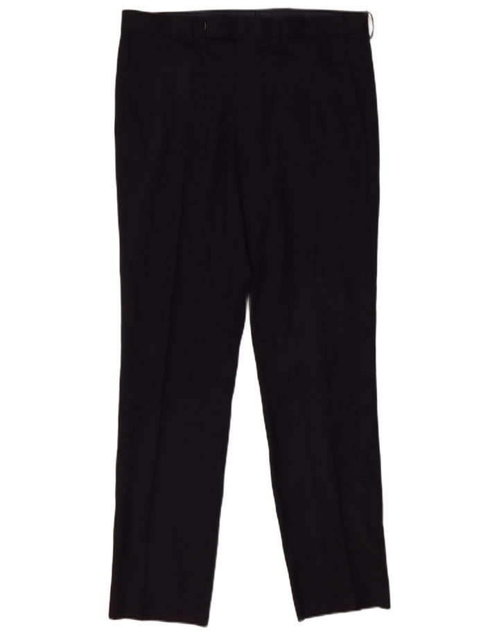 Marks & Spencer Womens Slim Suit Trousers W32 L33 Navy Blue Polyester