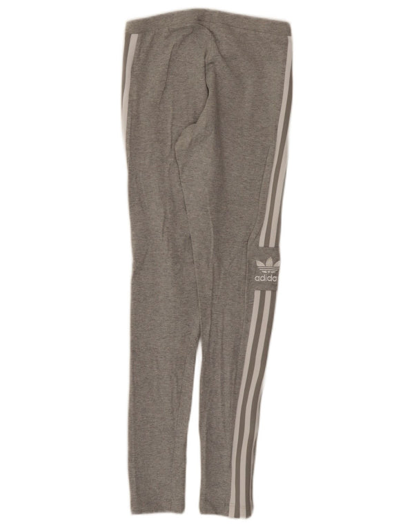 Adidas Damen Graphic Leggings UK 8 Small Graue Baumwolle