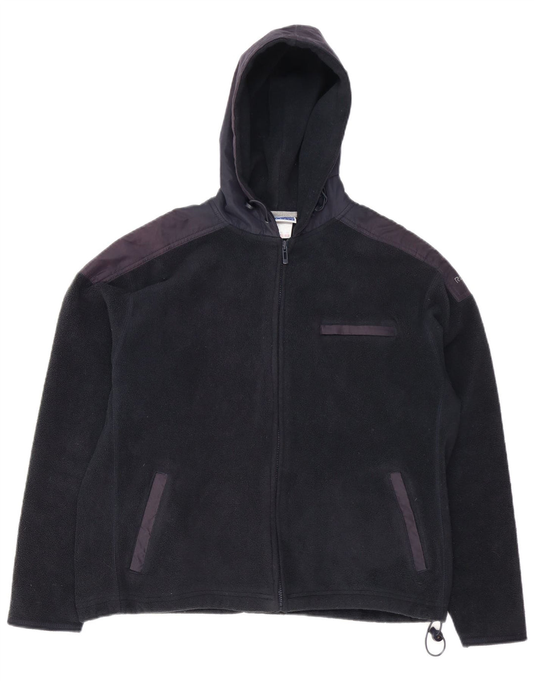 REEBOK Dame Oversized Fleecejakke UK 16 Large Black Colourblock