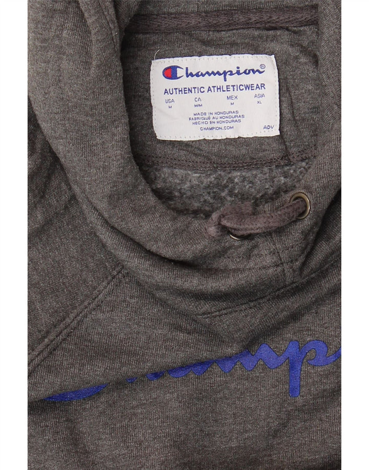 Champion Womens Graphic Hoodie Jumper UK 14 Medium Grey