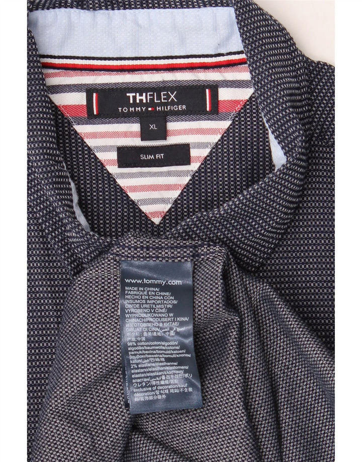 TOMMY HILFIGER Mens Slim Fit Shirt Medium Blue Check Cotton Vintage Tommy Hilfiger and Second-Hand Tommy Hilfiger from Messina Hembry 