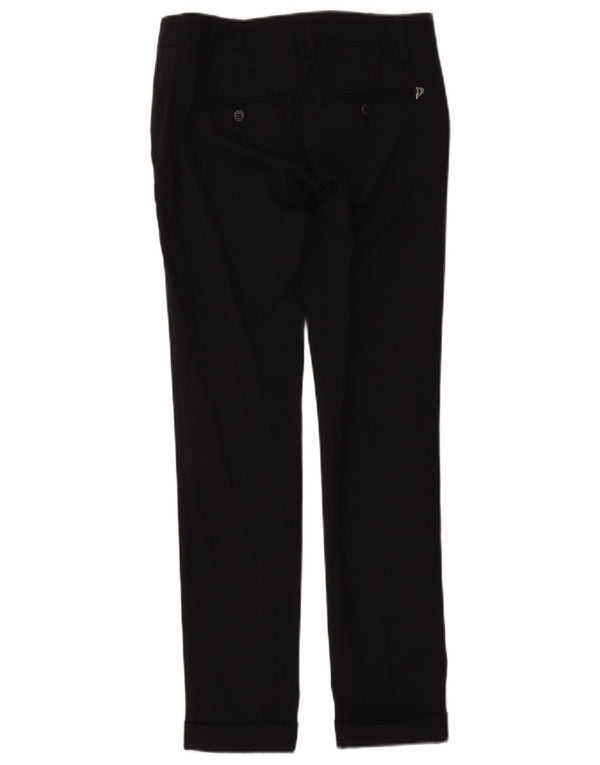 Dondup Womens Slim Chino Trousers W26 L29 Navy Blue Linen