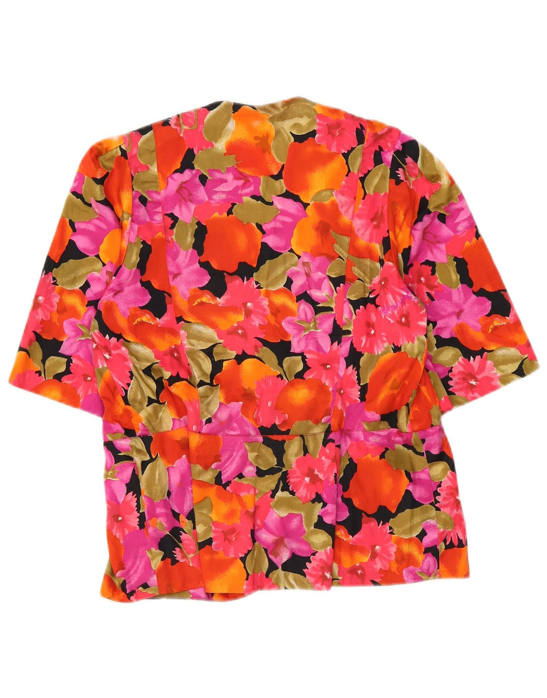 Vintage Womens Short Sleeve Shirt Blouse IT 45 Medium Multicoloured Floral