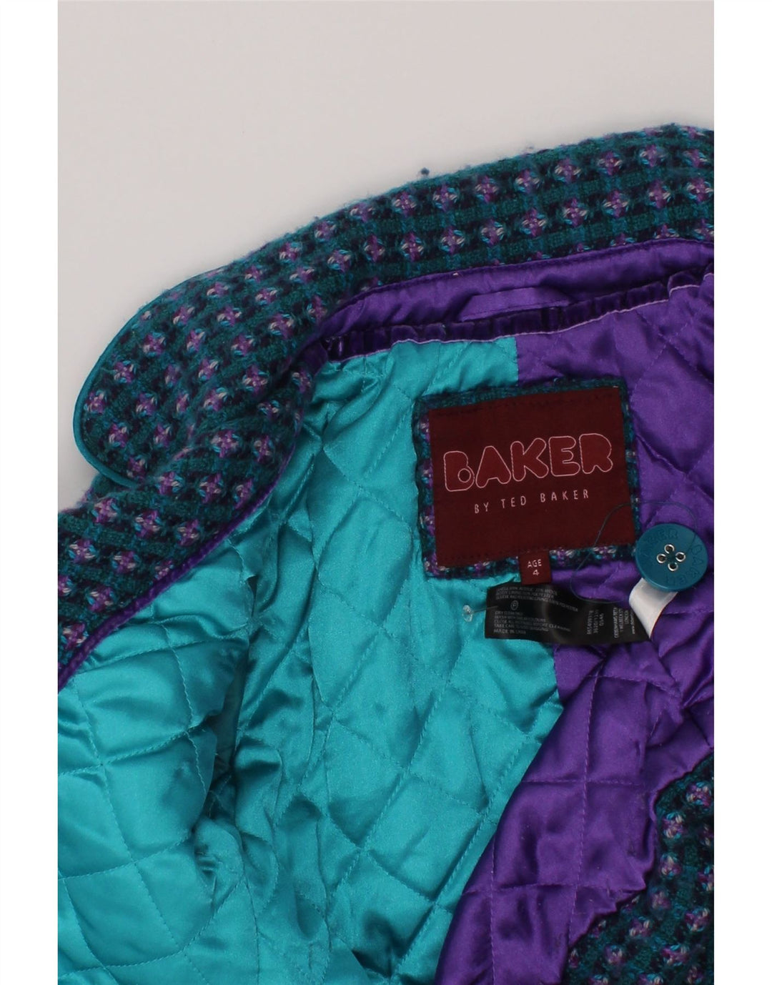 Ted Baker Girls Overfrakke 3-4 År Blå Akryl