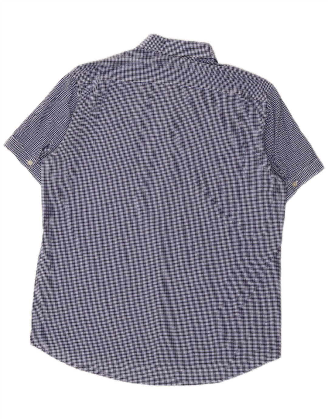 Carrera Herren-Hemd, kurzärmelig, normale Passform, XL, blau, Gingham-Baumwolle