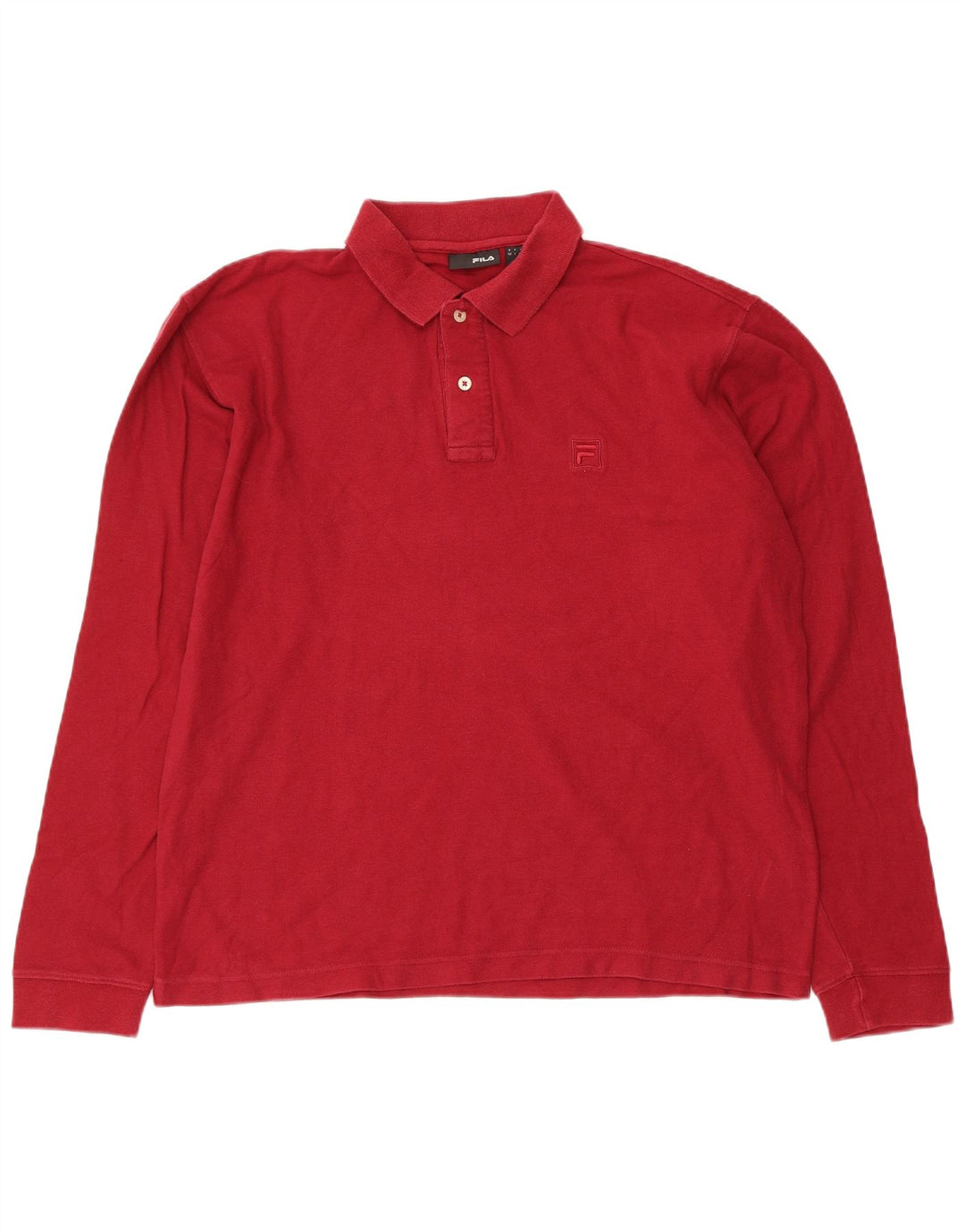 Fila Mens Long Sleeve Polo Shirt Large Red