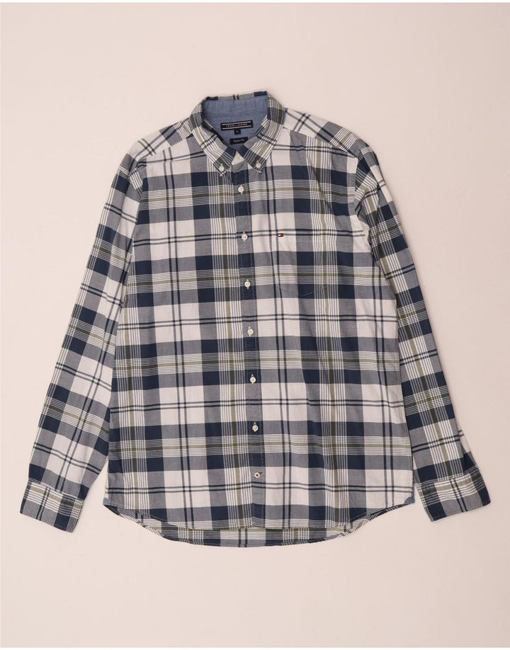 Tommy Hilfiger Mens Regular Fit Shirt XL Navy Blue Check