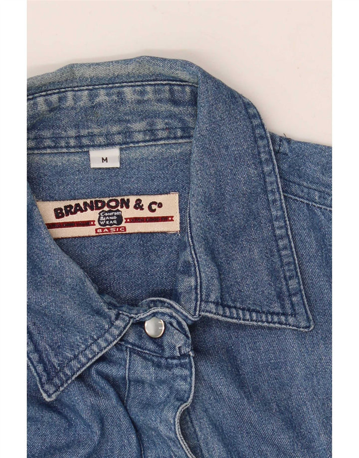 Camicia di jeans senza maniche da donna Brandon & C UK 14 Blu medio