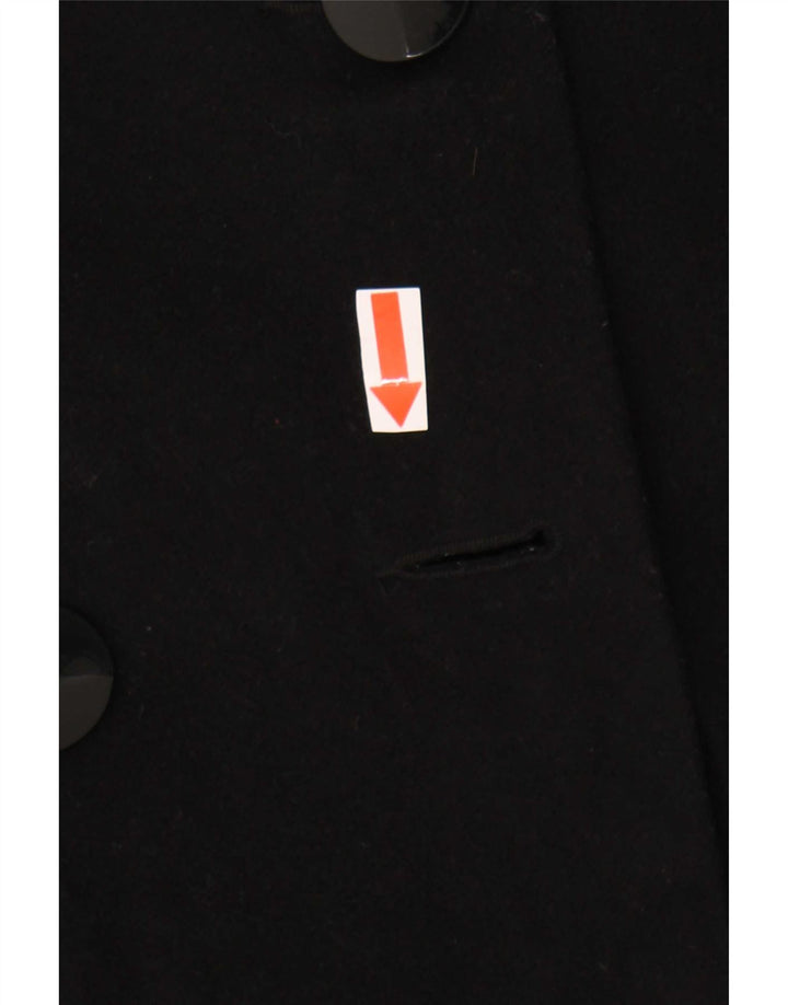 Abrigo de doble botonadura para mujer Coast UK 44 Medium Black Wool Classic