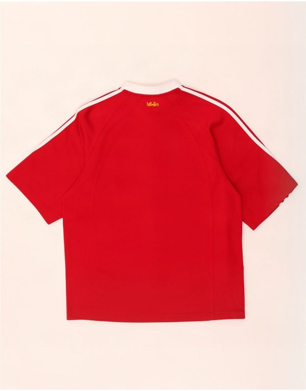 Męska koszulka z grafiką Adidas Zurich Top, średnia, czerwona, poliester z blokami kolorów