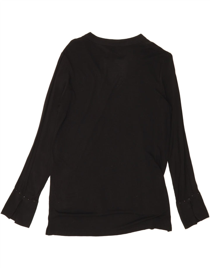 MASSIMO DUTTI Womens Front Tie Shirt Blouse UK 10 Small Black Floral Vintage Massimo Dutti and Second-Hand Massimo Dutti from Messina Hembry 