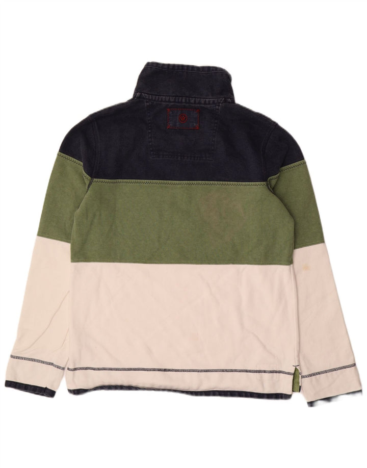 Felpa da uomo con collo con zip Fat Face, maglione piccolo, multicolore, color block