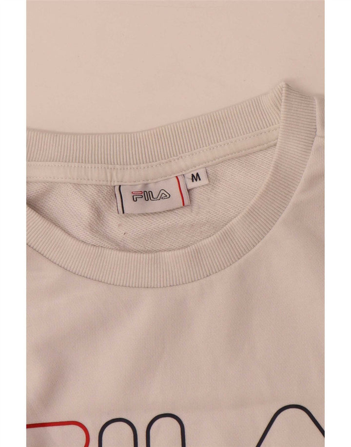 Felpa grafica da donna Fila Jumper UK 14 Medium White