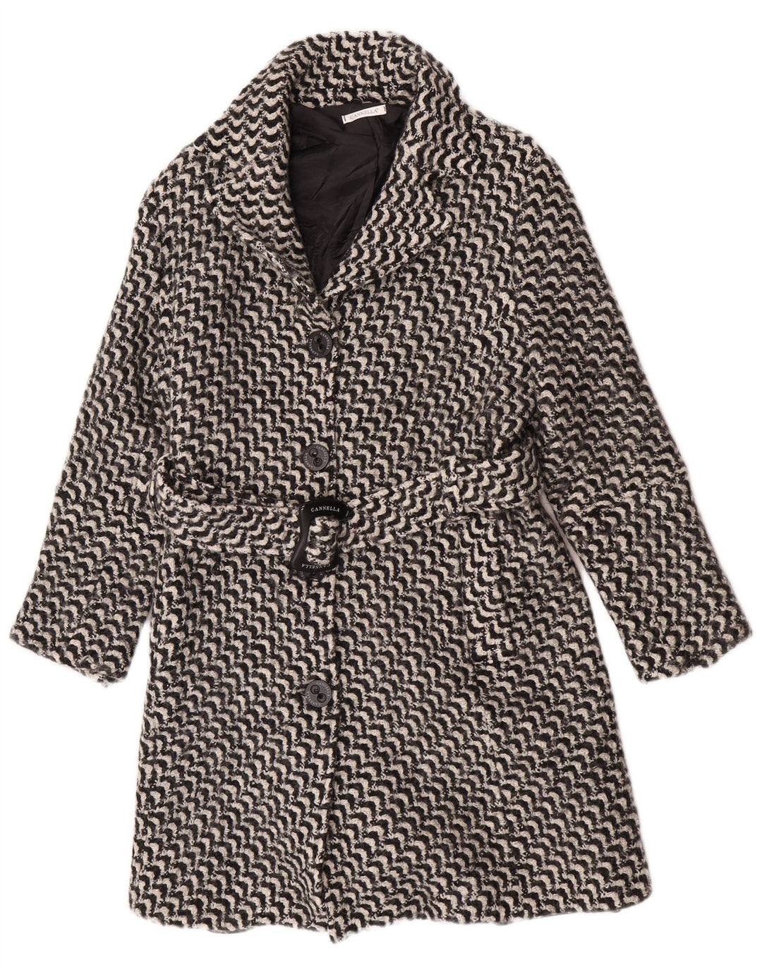 Soprabito vintage da donna IT 50 XL Acetato geometrico nero