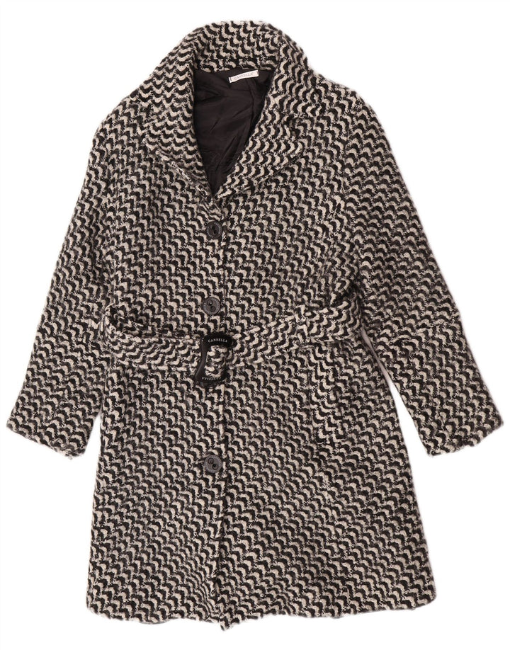 Soprabito vintage da donna IT 50 XL Acetato geometrico nero