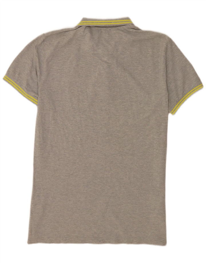 Diesel Mens Polo Shirt XL Grey Striped Cotton