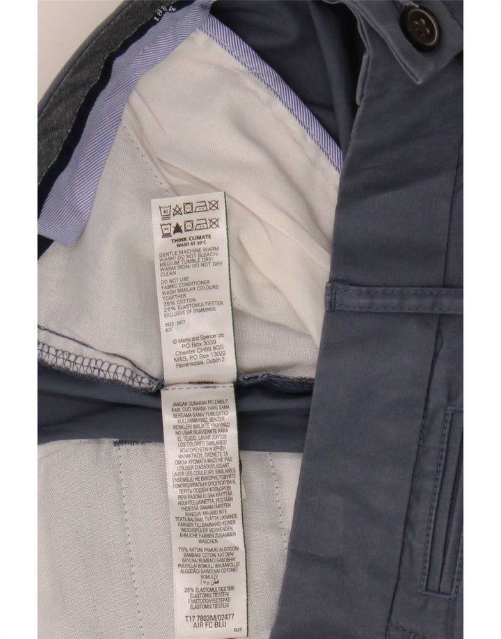 Marks & Spencer Mens Chino Shorts W38 XL Blue Cotton