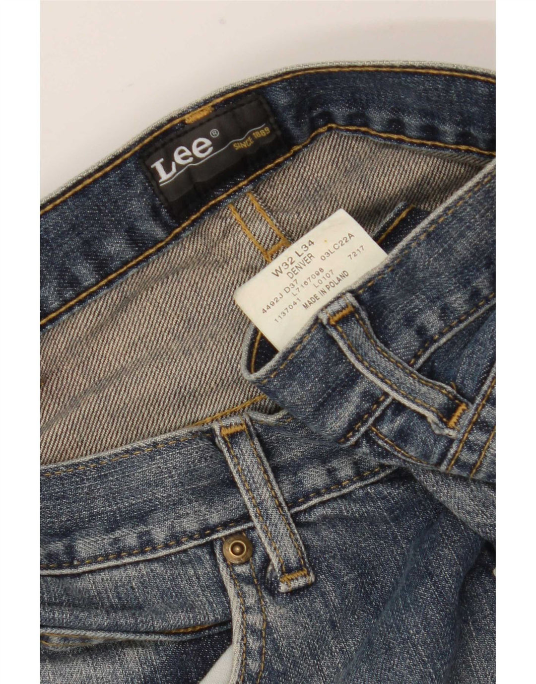 Blugi Lee Denver Capri pentru femei W32 L20, bumbac albastru