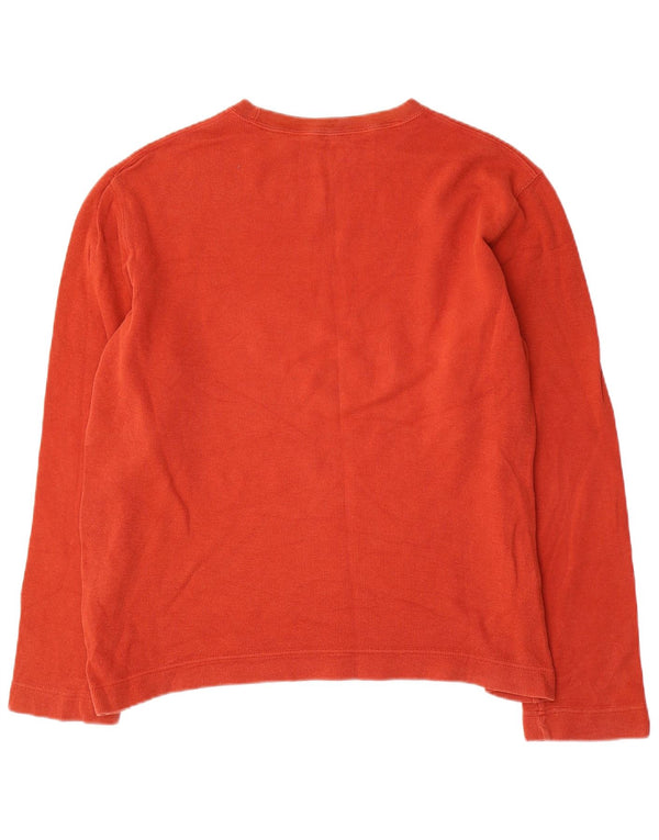 Gap Mens Top Long Sleeve Large Orange Cotton