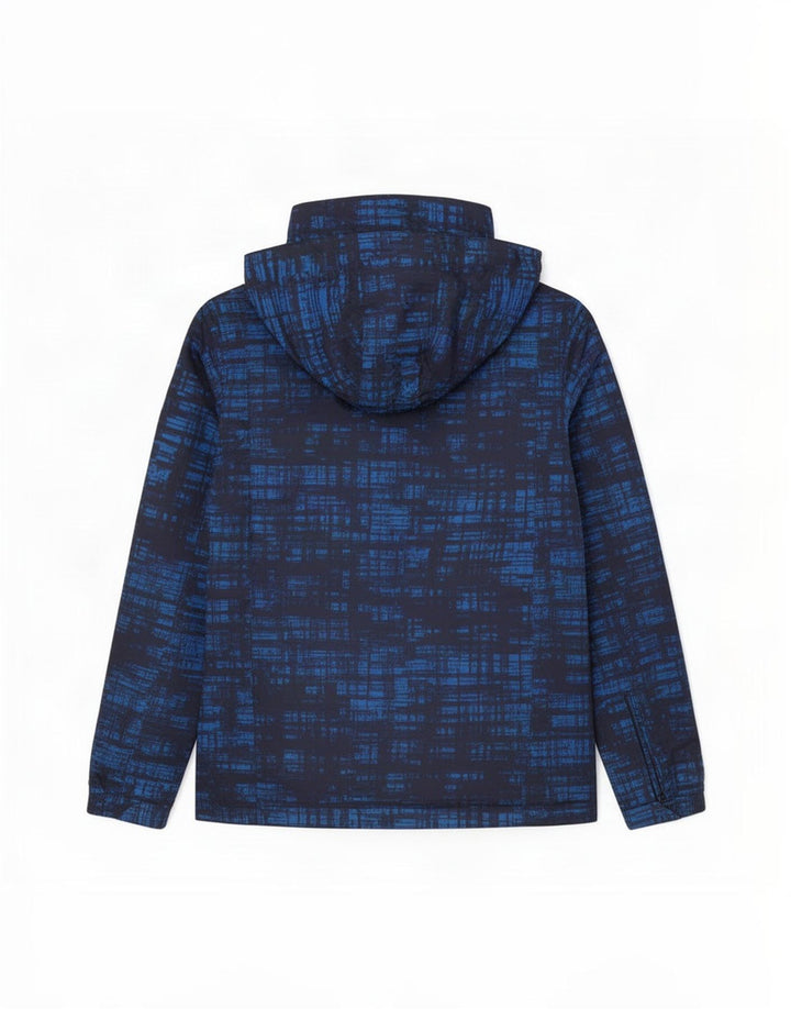 Mountain Warehouse Mens Abstract Pattern Hooded Ski Jacket UK 36 Small Blue