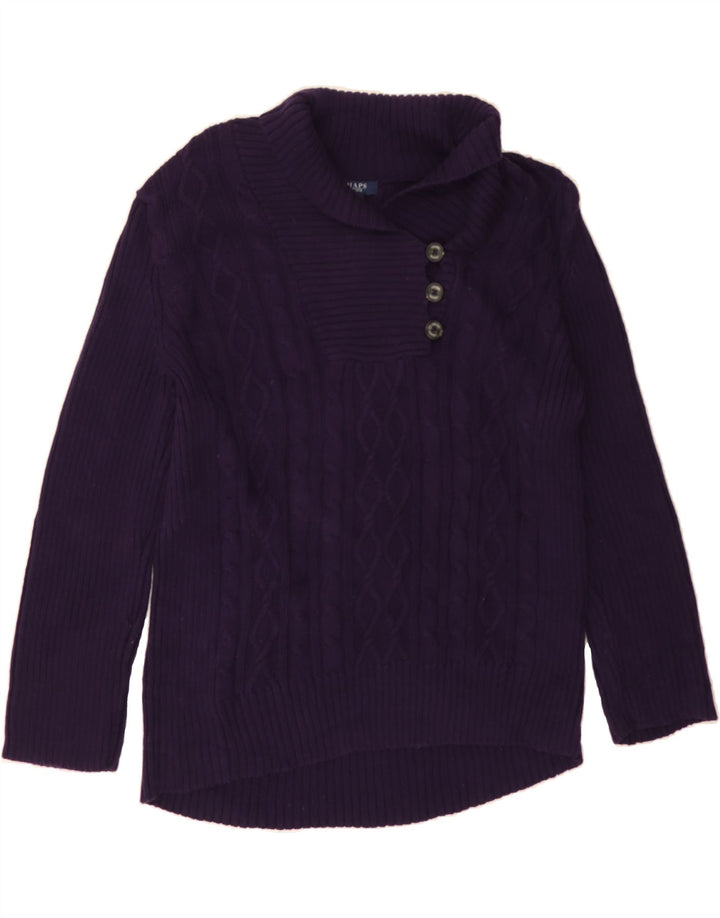 CHAPS Womens Shawl Neck Jumper Sweater UK 16 Large Purple Cotton Vintage Chaps and Second-Hand Chaps from Messina Hembry 