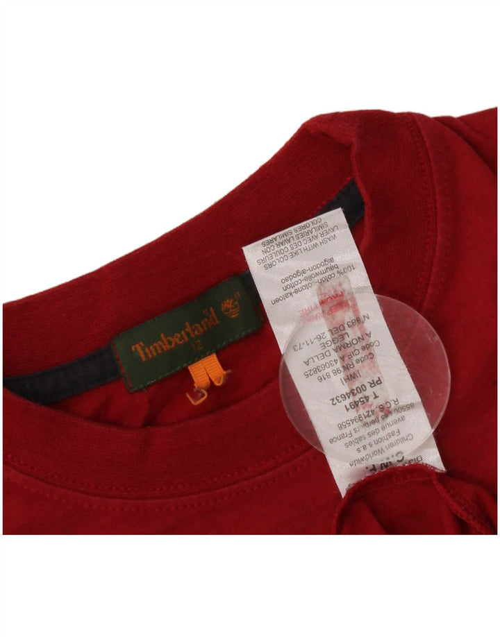 Timberland Boys Graphic Top Long Sleeve 11-12 Years Red Cotton