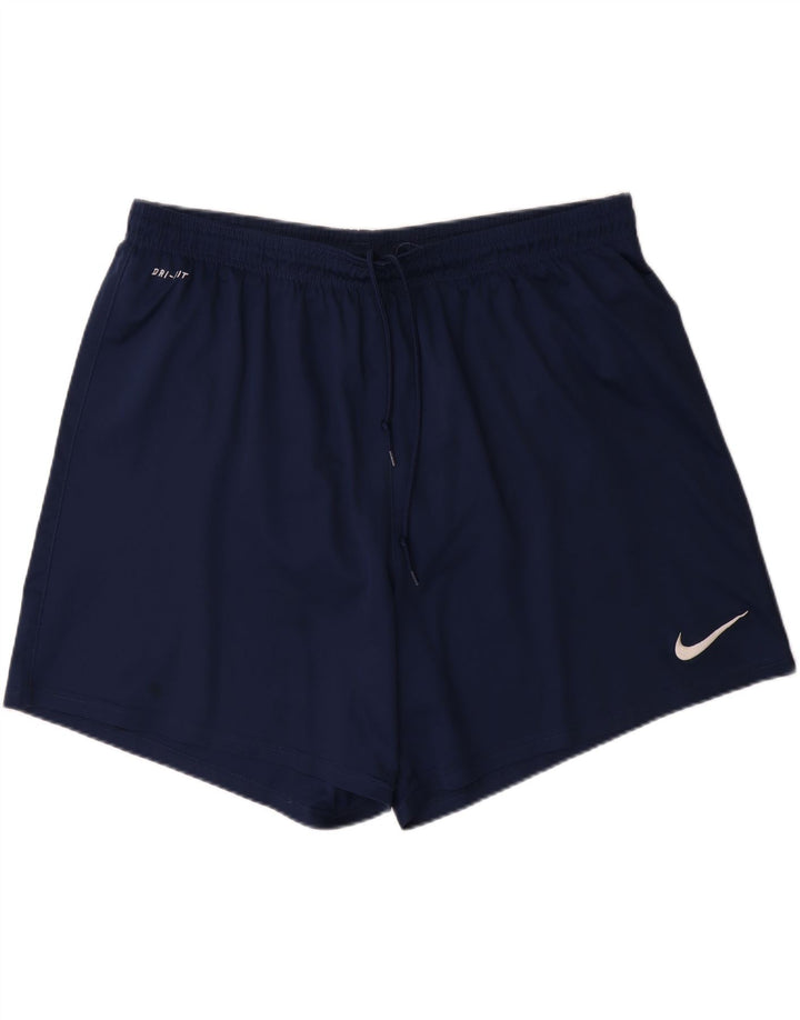 NIKE Mens Dri Fit Sport Shorts 2XL  Navy Blue Polyester