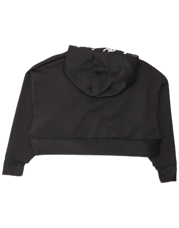Женский укороченный джемпер с капюшоном Nike Dri Fit UK 14 2XL, черный полиэстер, спортивный