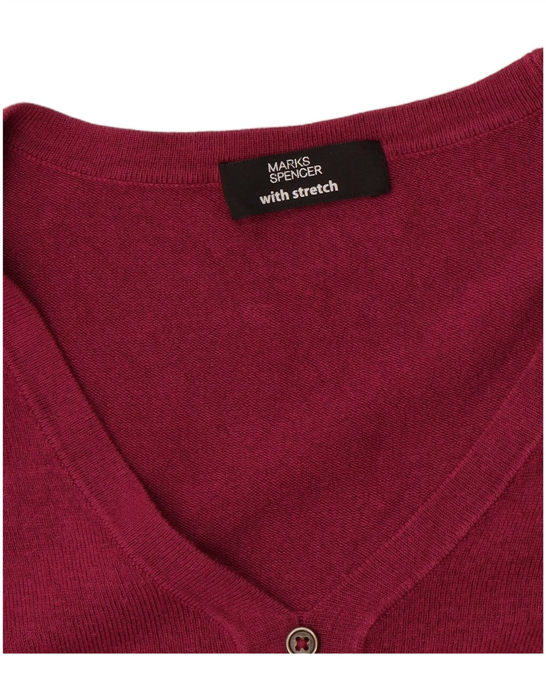 Marks & Spencer Womens V-Neck Jumper Sweater UK 14 Medium Pink