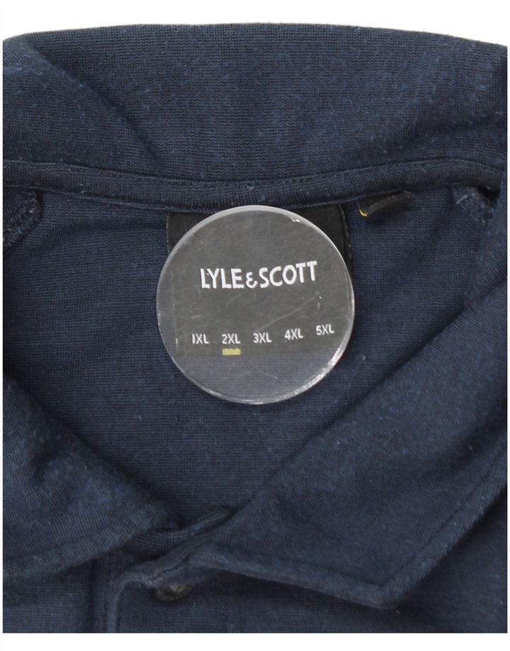 LYLE & SCOTT Mens Polo Shirt 2XL Navy Blue Viscose