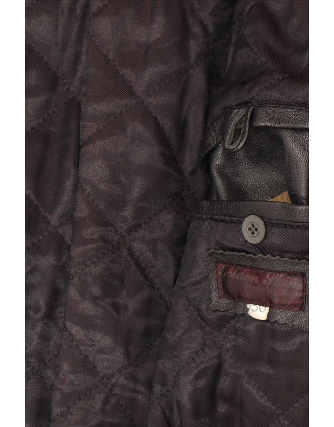 Vintage Mens Leather Jacket IT 50 Large Black