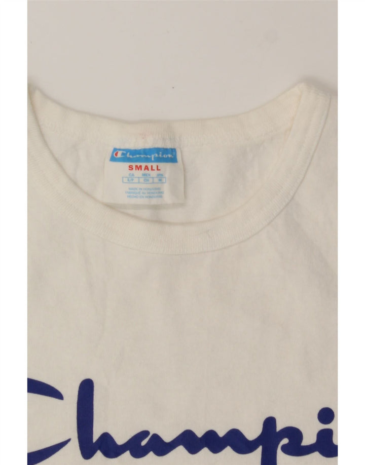 CHAMPION Mens Graphic T-Shirt Top Small White Cotton Vintage Champion and Second-Hand Champion from Messina Hembry 