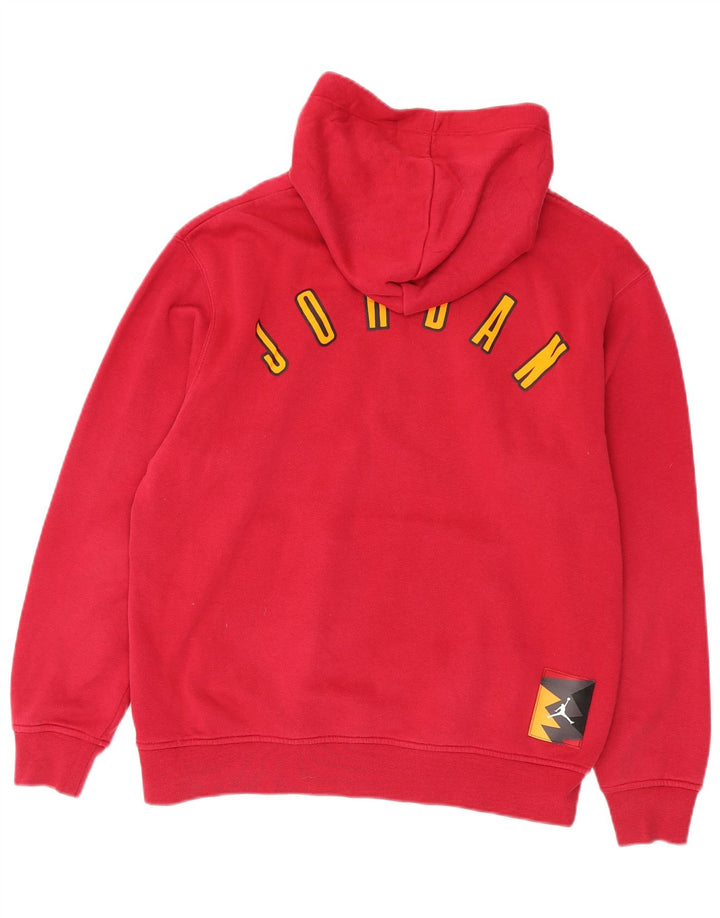 Jordan Mens Graphic Hoodie Jumper Medium Pink Cotton