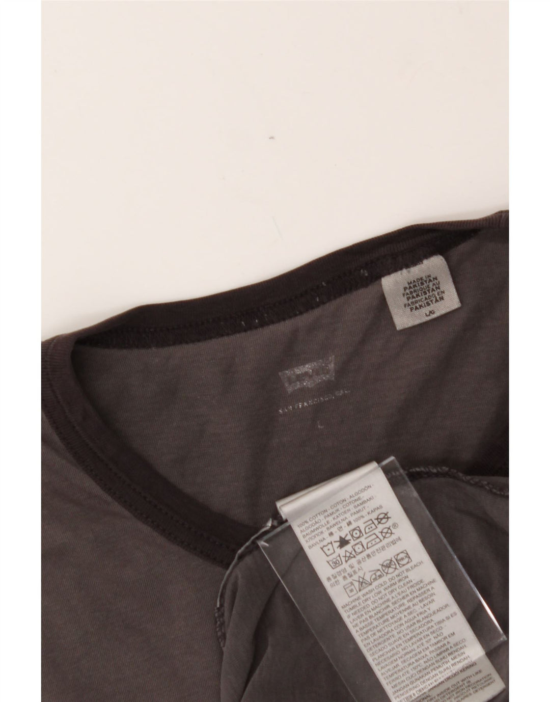 LEVI'S Mens Graphic T-Shirt Top Large Grey Cotton Vintage Levi's and Second-Hand Levi's from Messina Hembry 